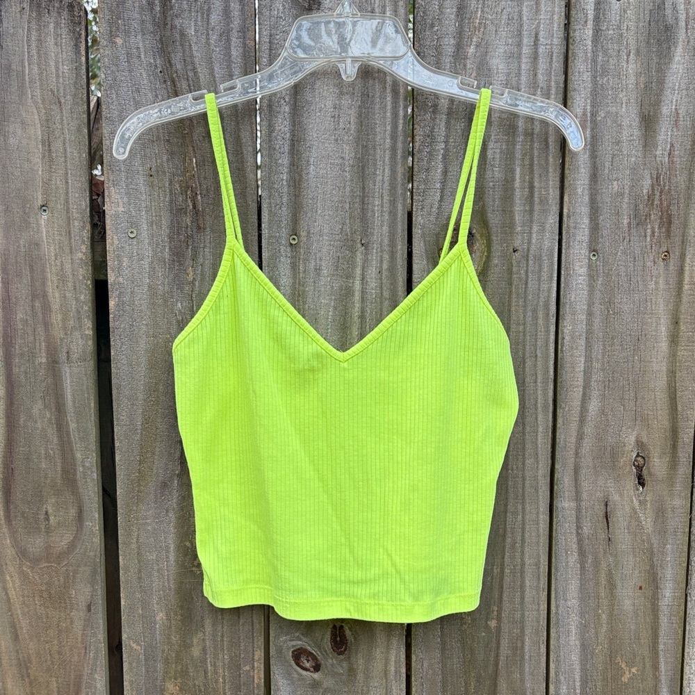 Neon yellow crop tank